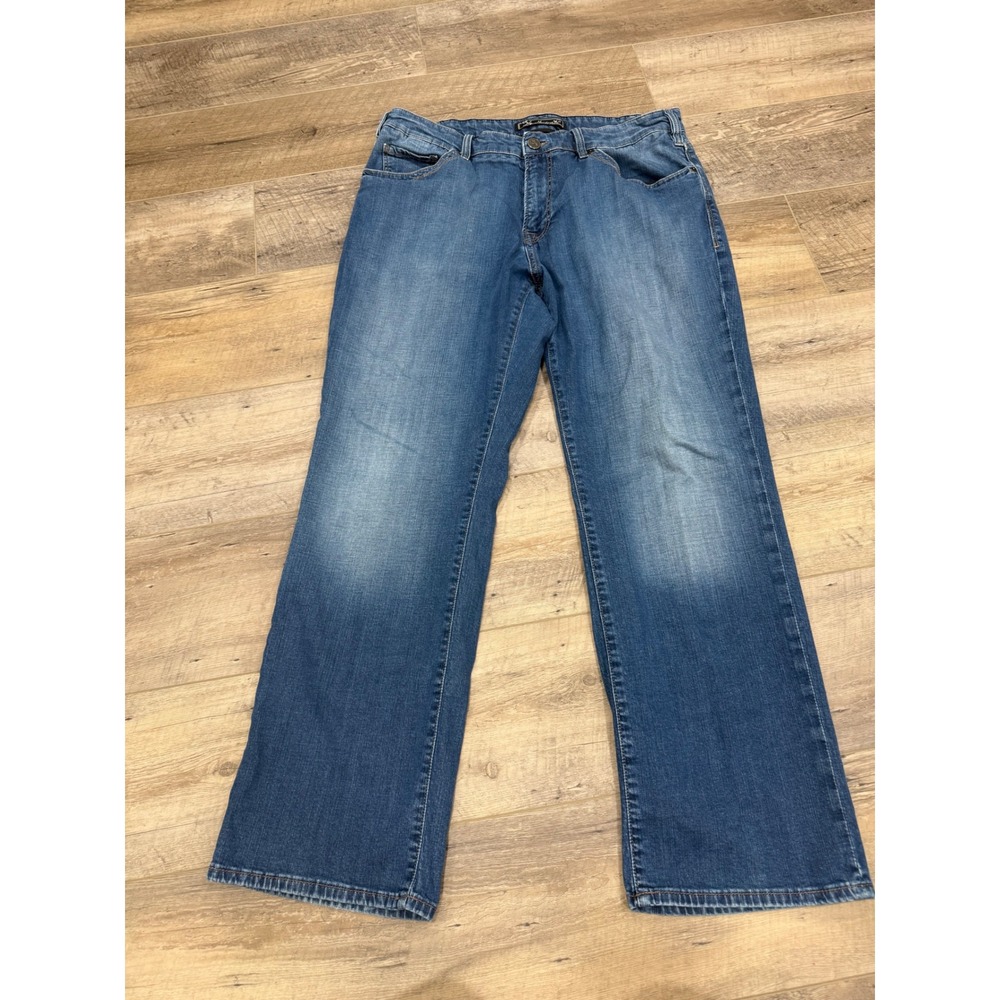 34 Heritage Charisma Mens Blue Medium Wash Mid Rise Classic Straight Jeans 40x30